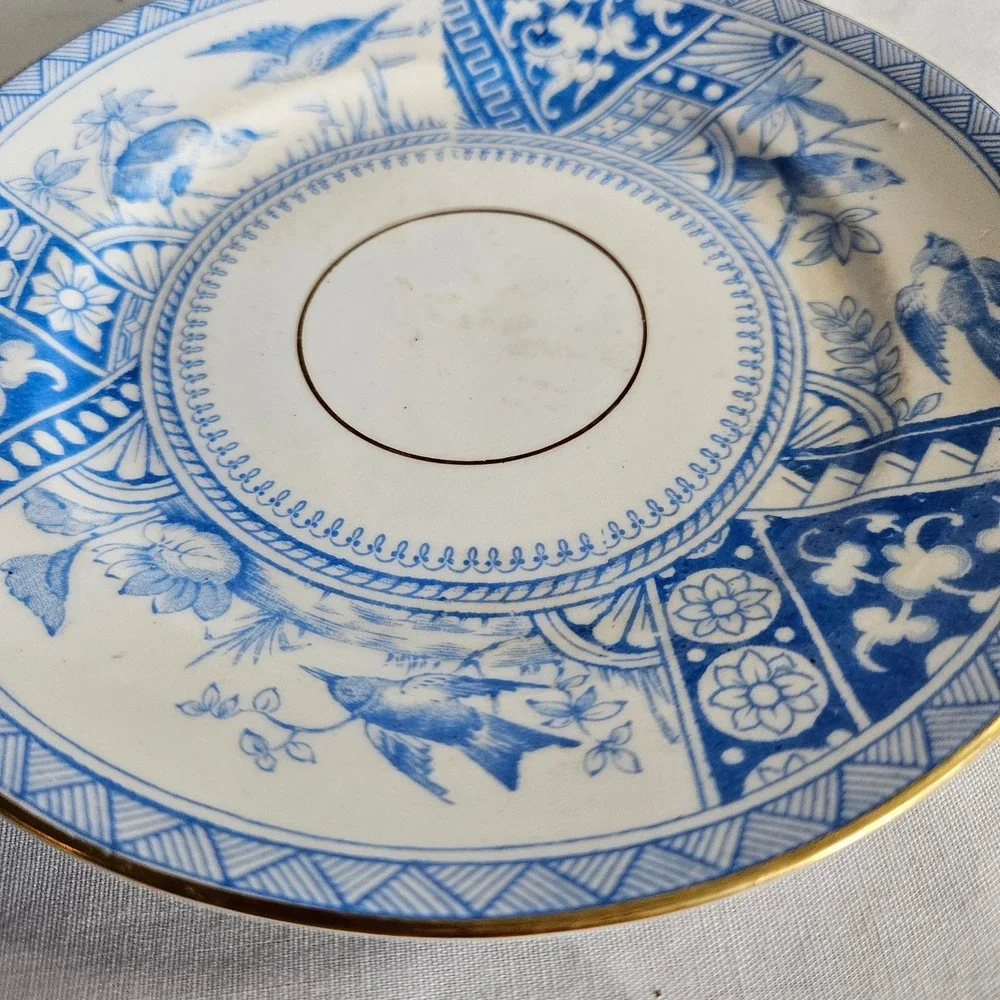 Antique Meigh & Forester Blue Congo Saucer 1883 6